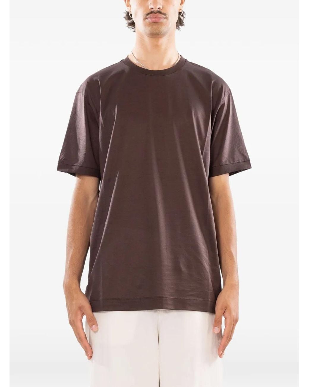 Daniele Fiesoli Brown Filo Scozia T-Shirt for men