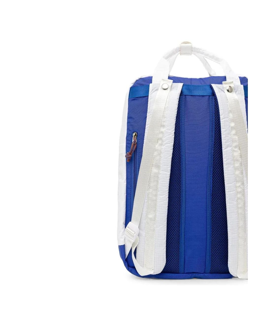 Doughnut White Large Buckle-Strap Backpack