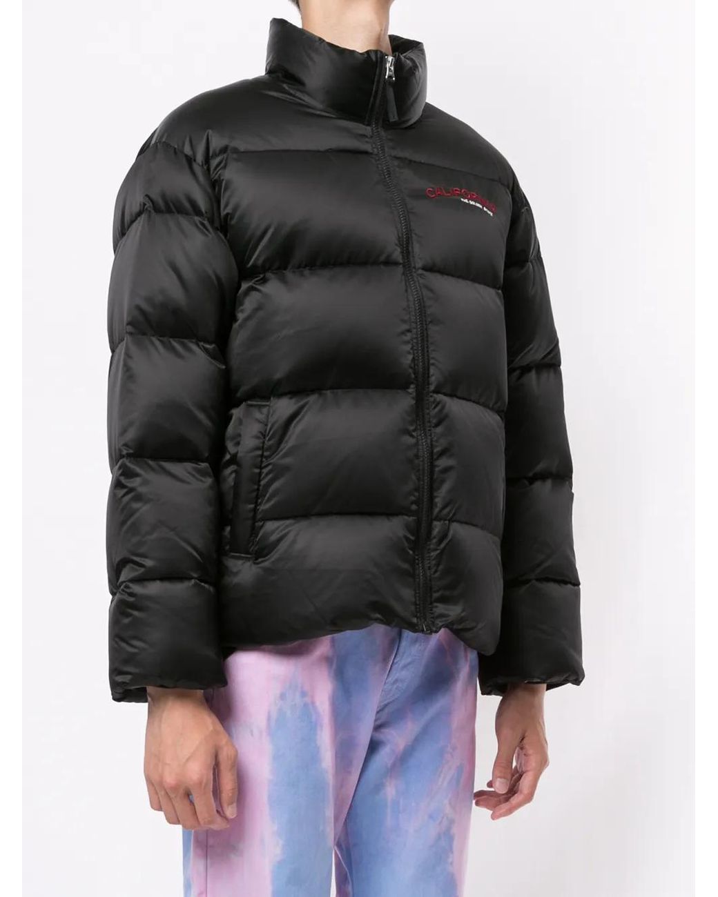 Doublet Black Fringed Puffer Coat for men