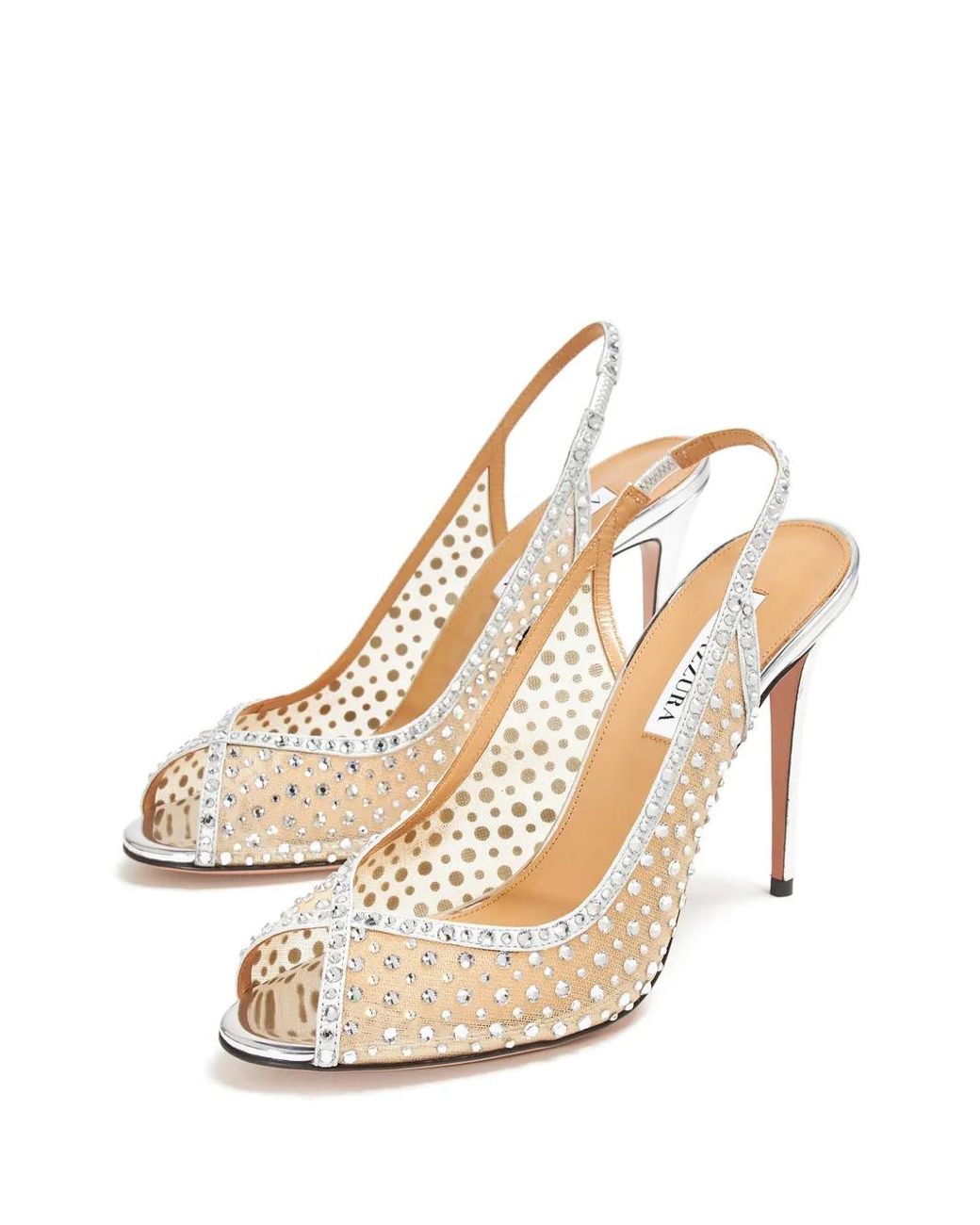 Aquazzura Metallic 105Mm Crystal Lover Sandals