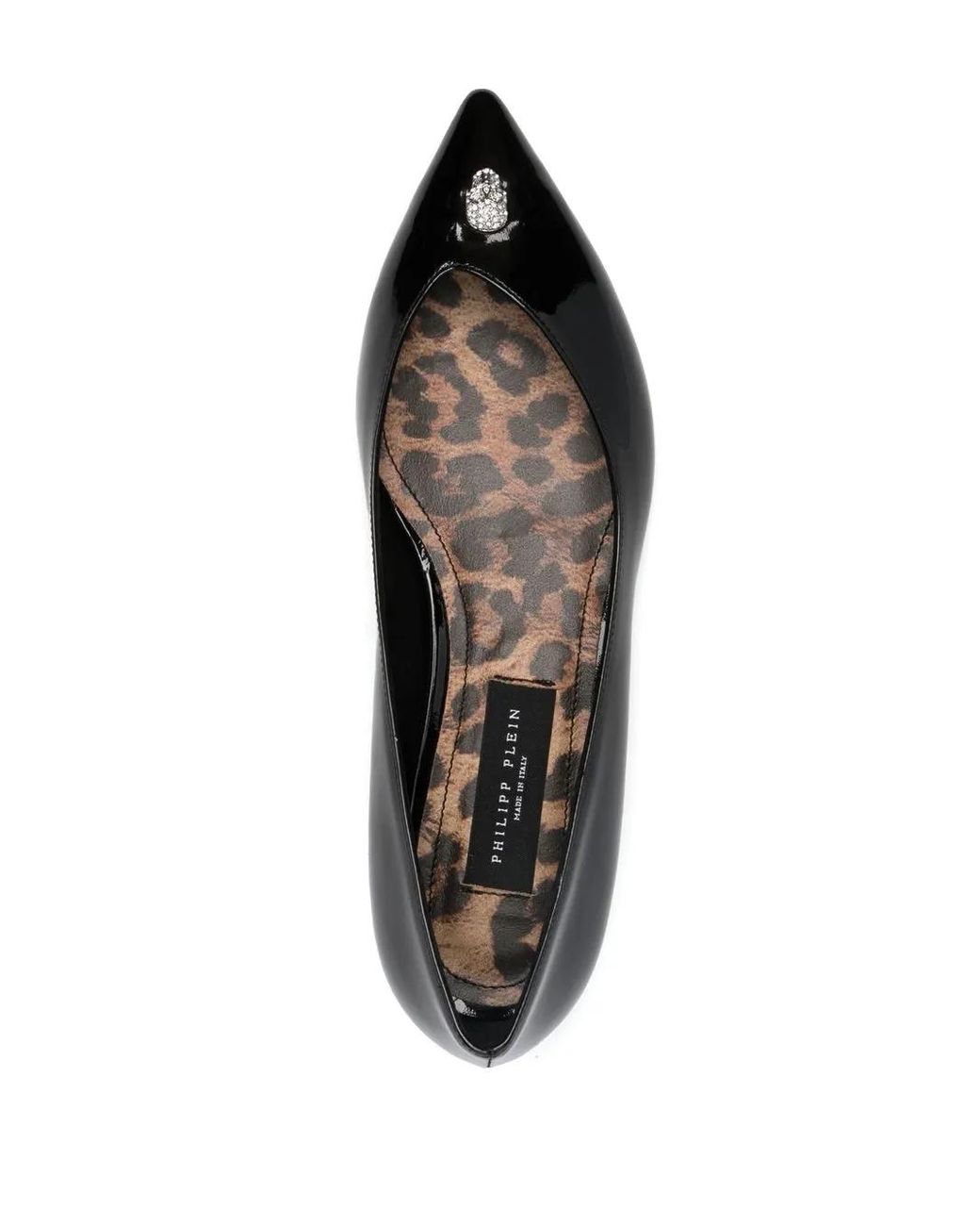 Philipp Plein Black Skull-Stud Ballerina Shoes