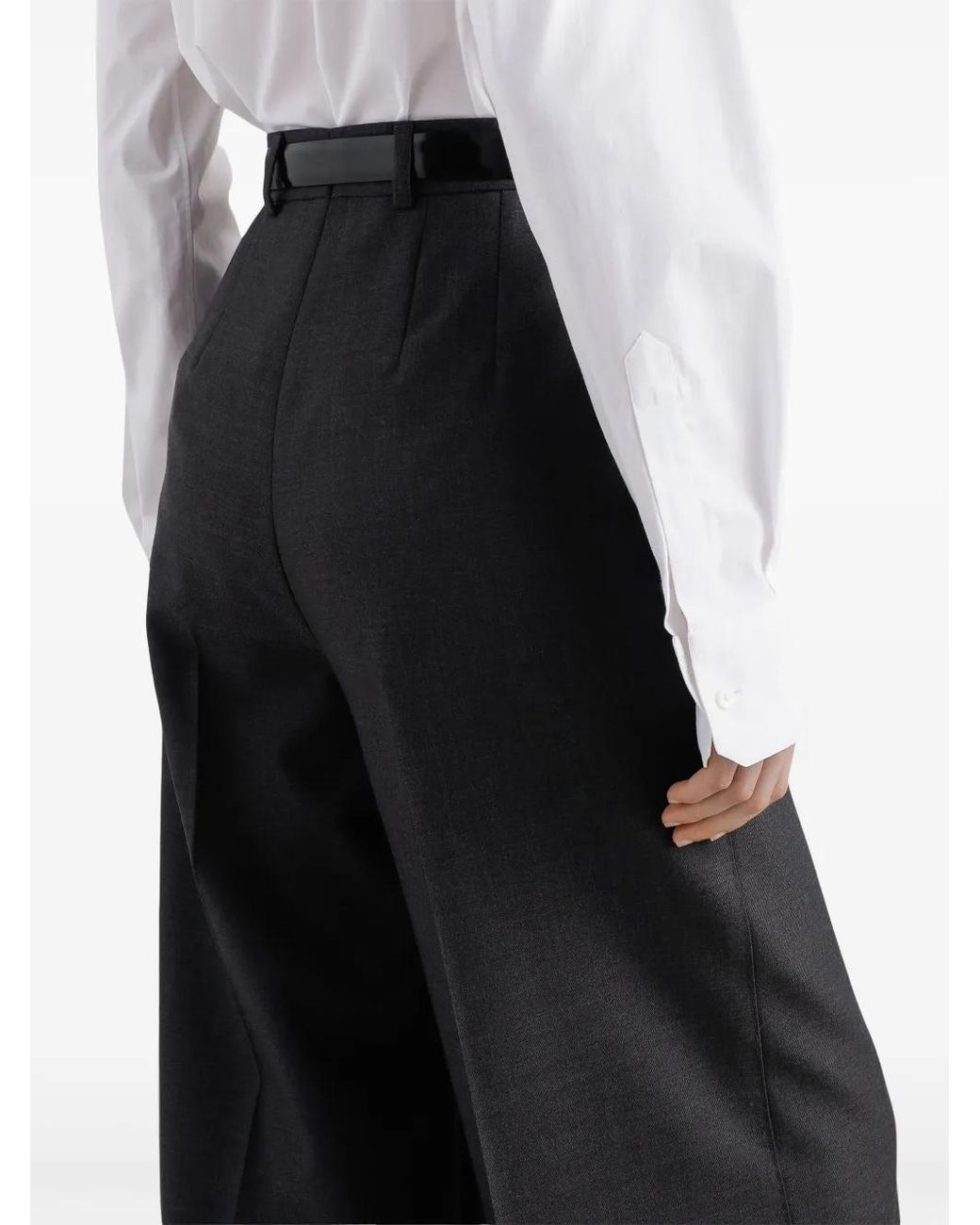 Dolce & Gabbana Blue Virgin Wool Palazzo Pants