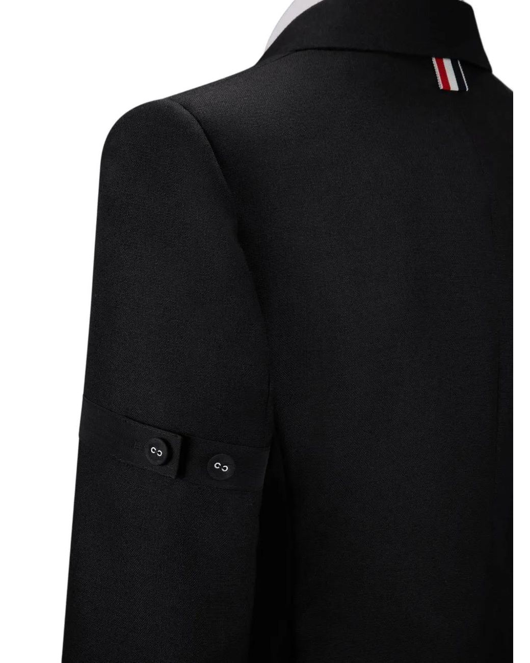 Abrigo Deportivo De Mohair Y Lana Con Tres Capas Thom Browne de color Black