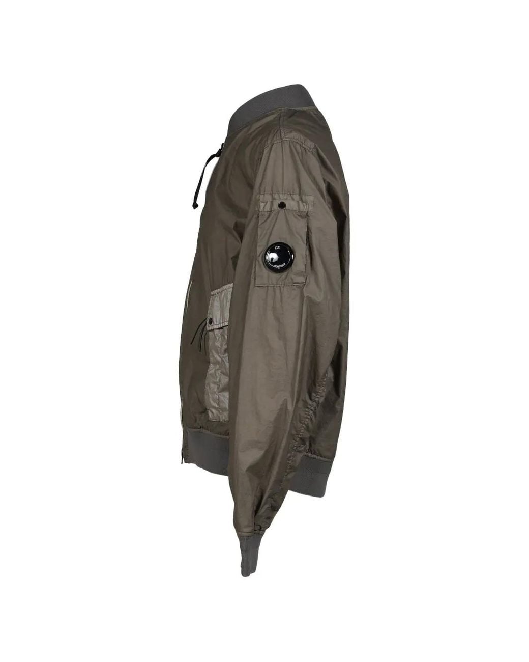 C P Company Brown Bi-Tm Mixed Lens Bomber Jacket for men