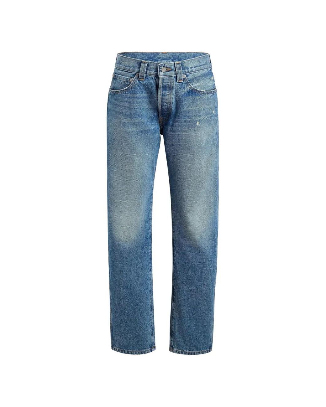 Khaite Blue Relaxed Bow Leg Jeans
