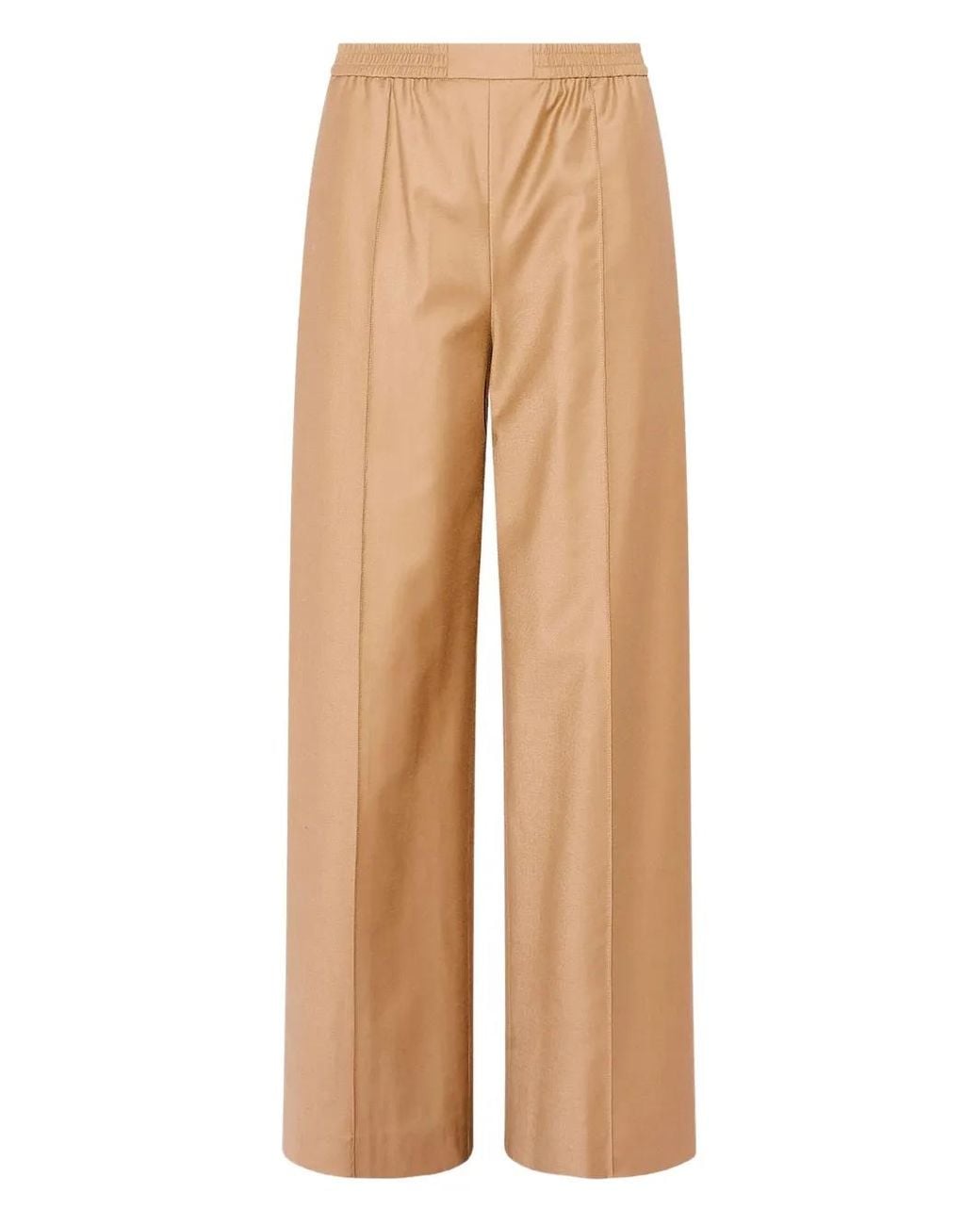 Yves Salomon Natural Elasticated Waistband Flannel Trousers