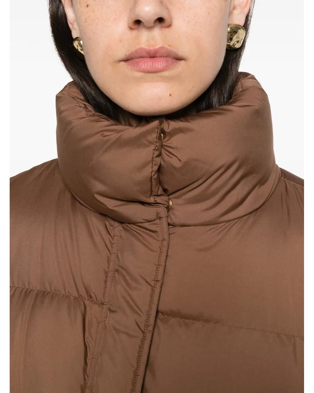 Max Mara Brown Quilted Puffer Jacket