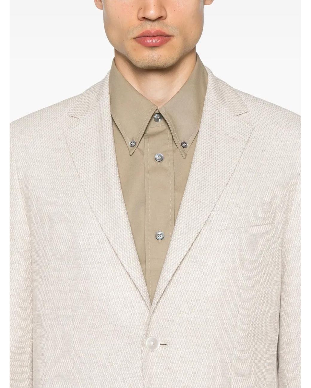 Boss White Patterned Blazer for men