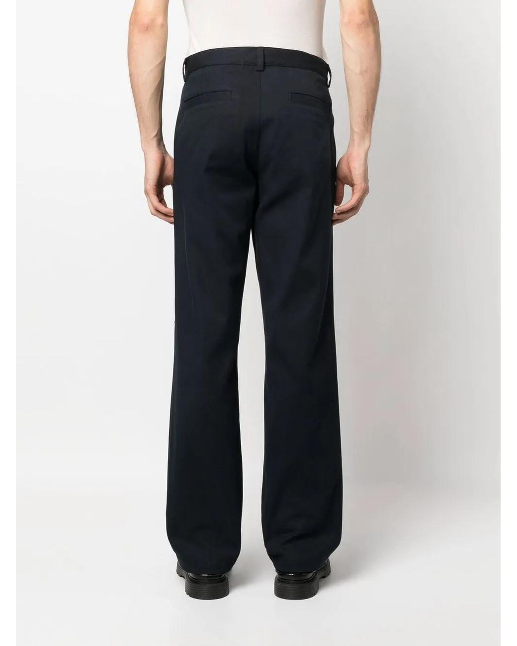 A.P.C. Blue Mid-Rise Straight-Leg Trousers for men