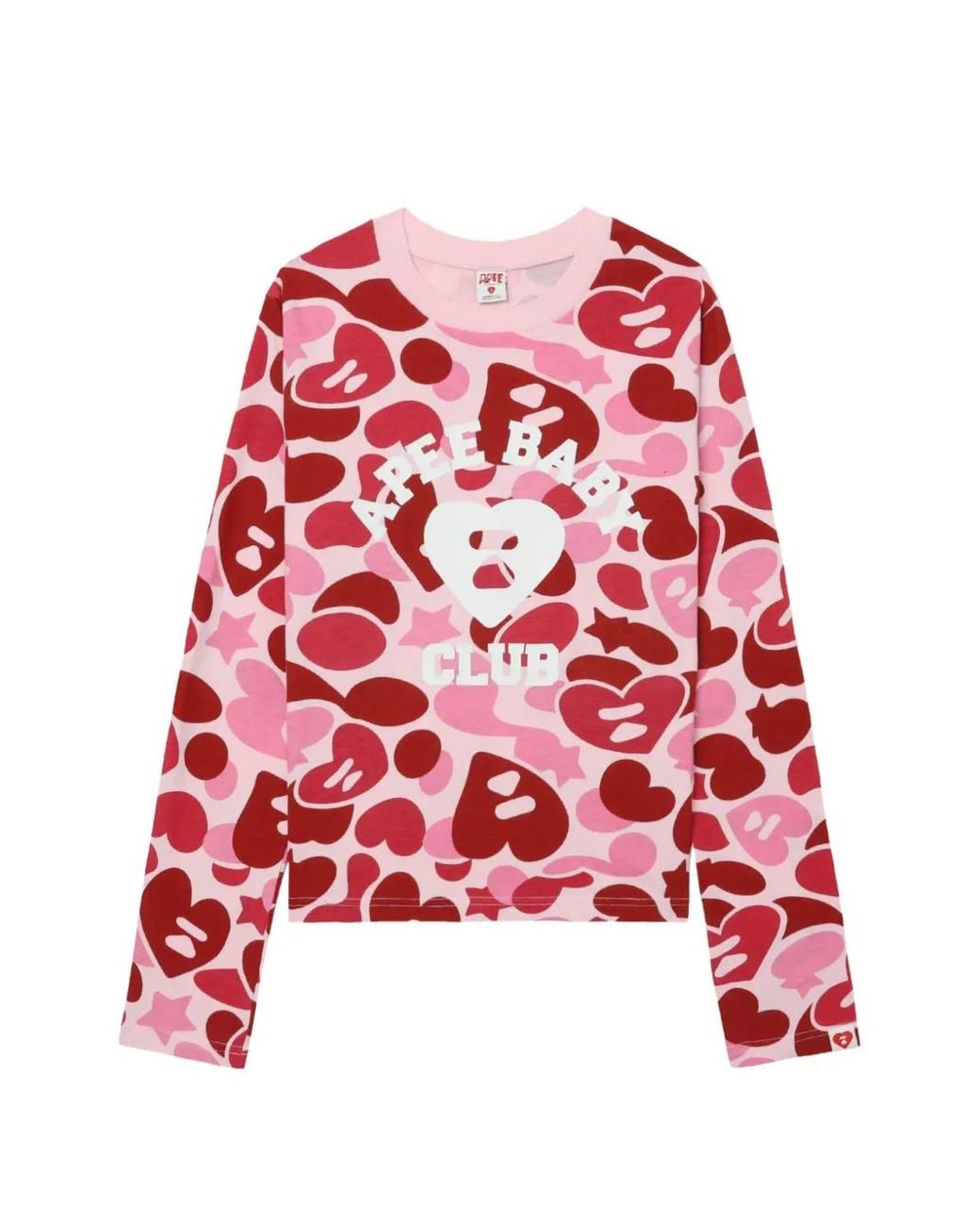 AAPE BY A BATHING AP Red Camouflage-Print Logo-Print T-Shirt