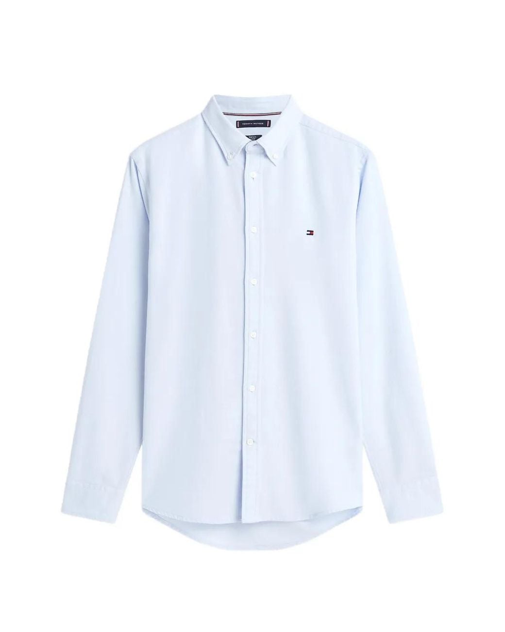 Tommy Hilfiger Blue Logo-Embroidered Button-Down Shirt for men