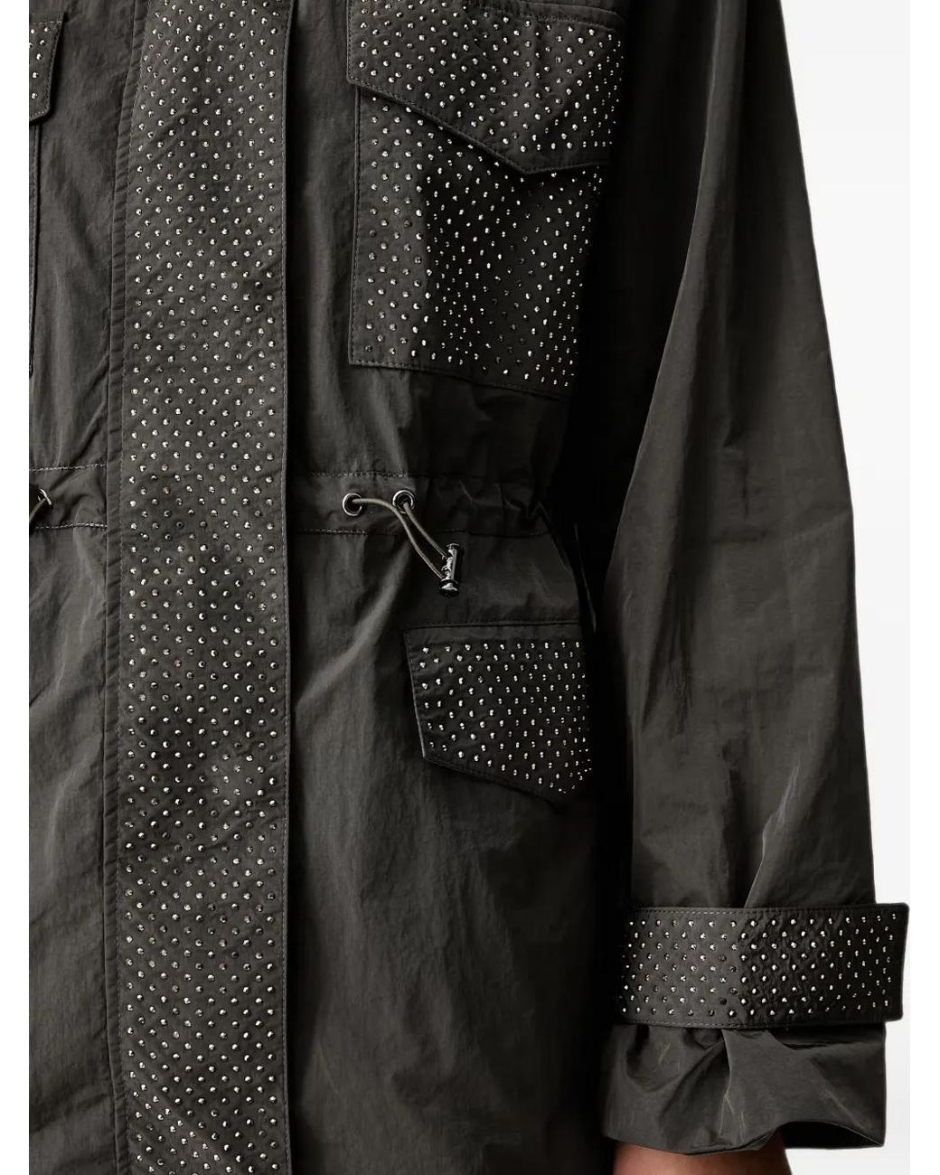 Joseph Ribkoff Black Stud-Embellished Drawstring Jacket