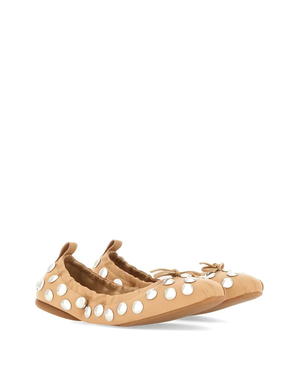 Hogan Natural Stud-Embellished Ballet Flats