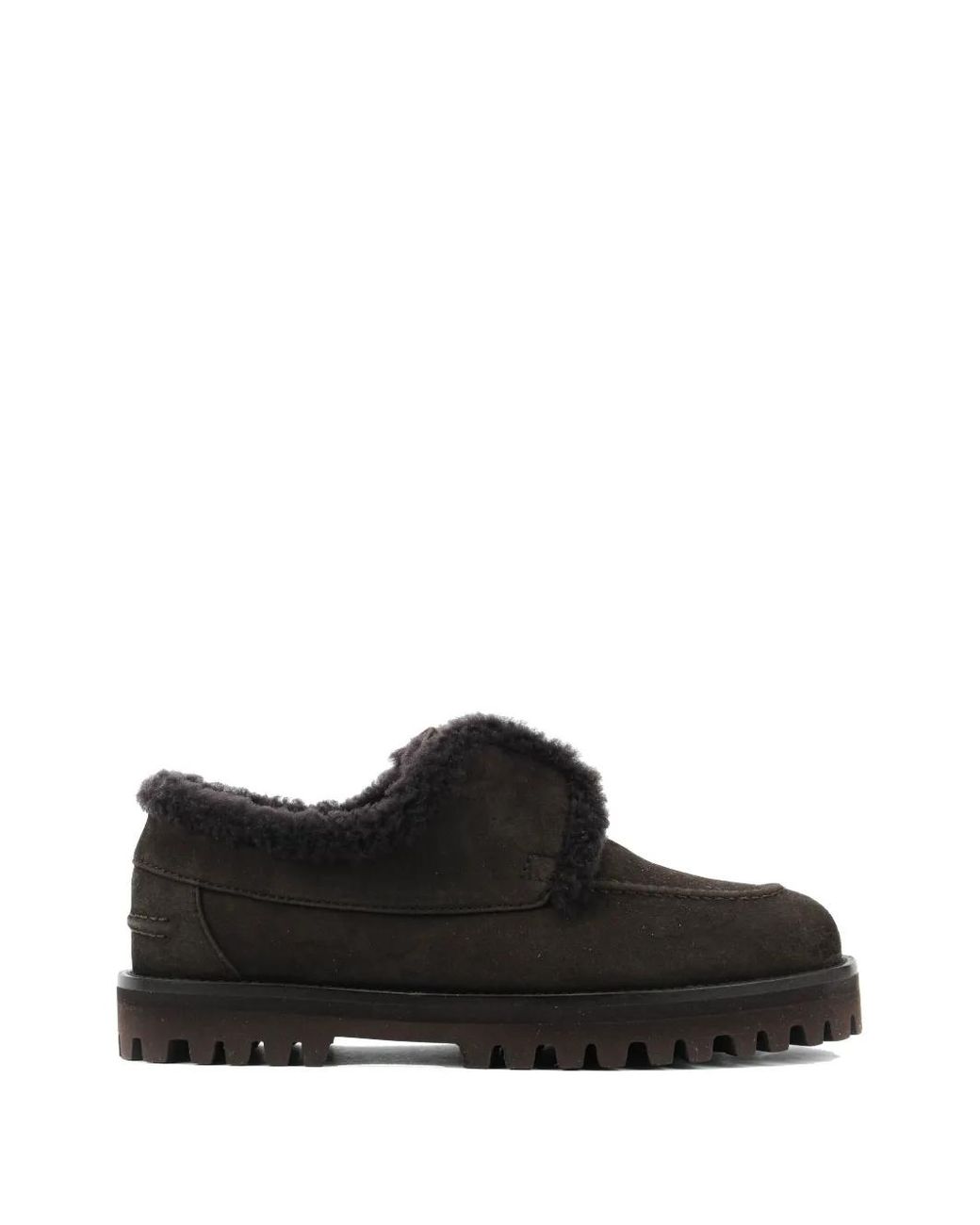 Le Silla Black Yacht Shearling-Trim Loafers