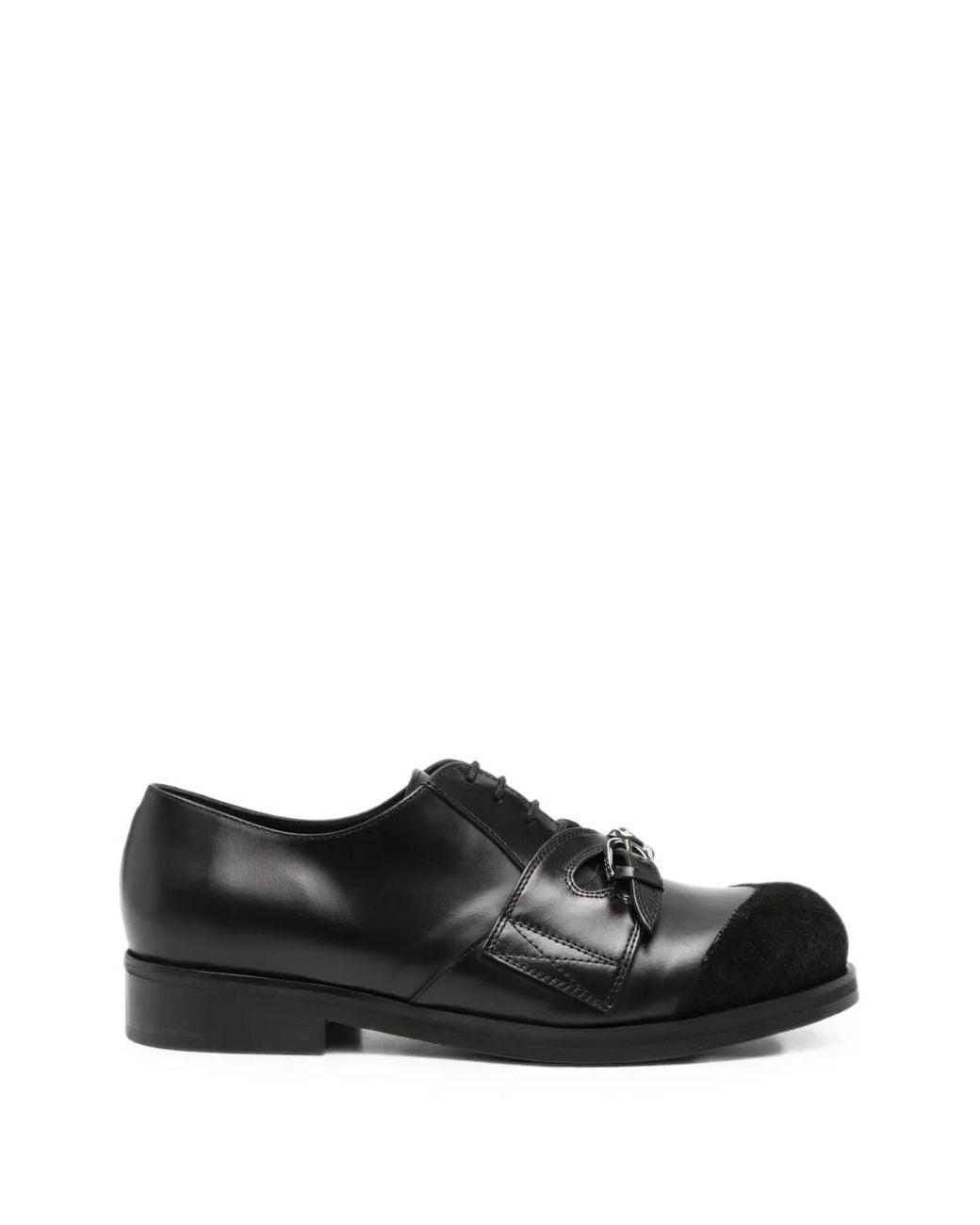 STEFAN COOKE Black Infinity Buckle-Detail Derby Shoes for men