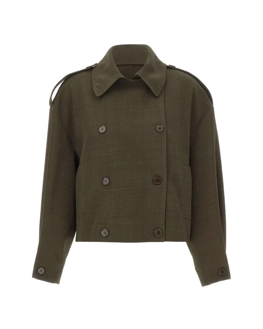 Kaos Green Double-Breasted Cropped Jacket