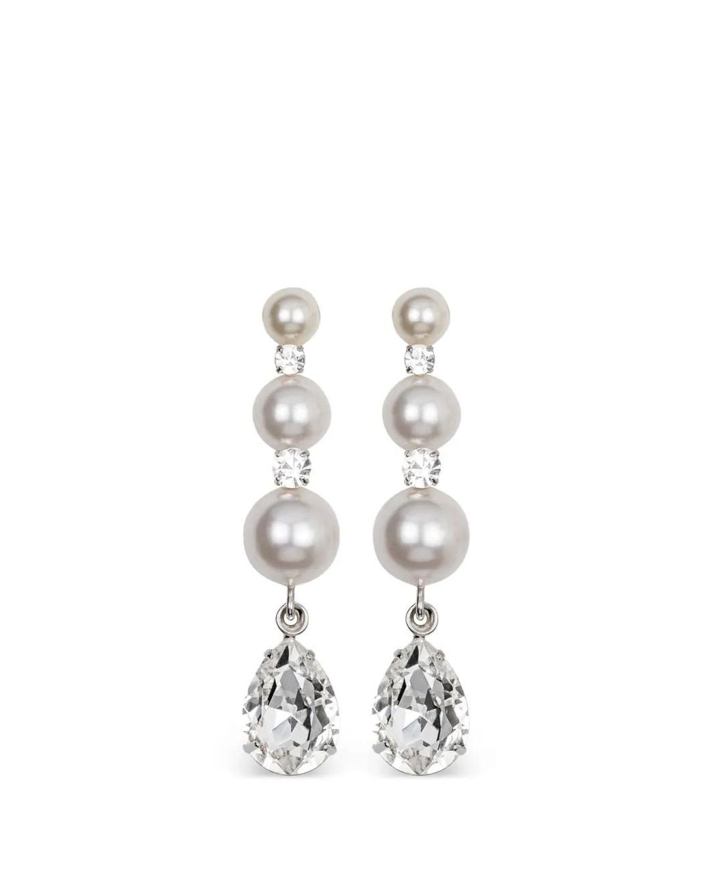 Jennifer Behr White Corisande Crystal Earrings