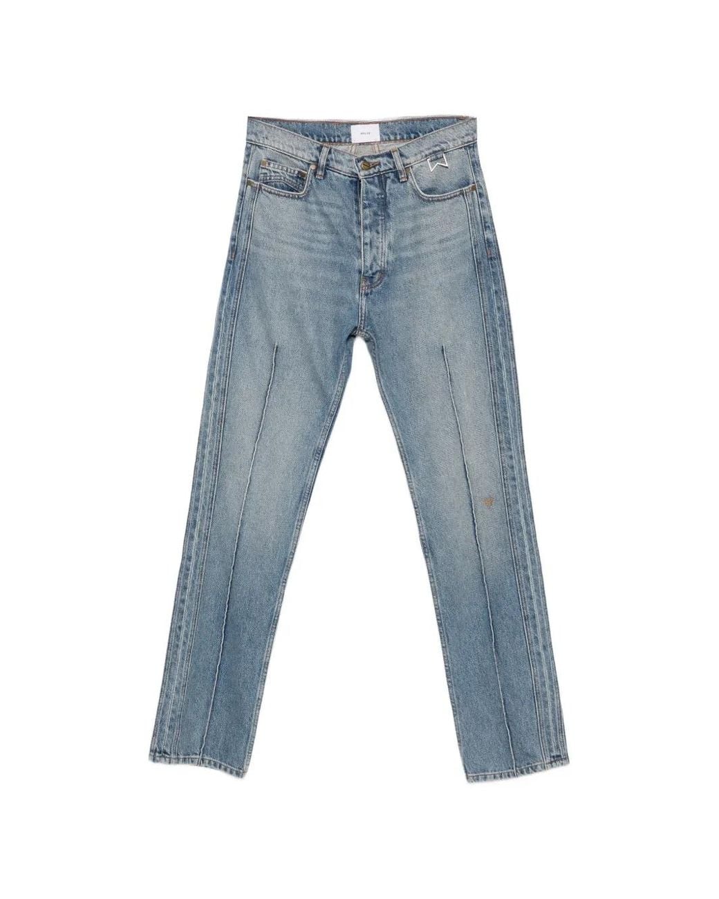Rhude Blue Traxedo Straight-Leg Jeans for men