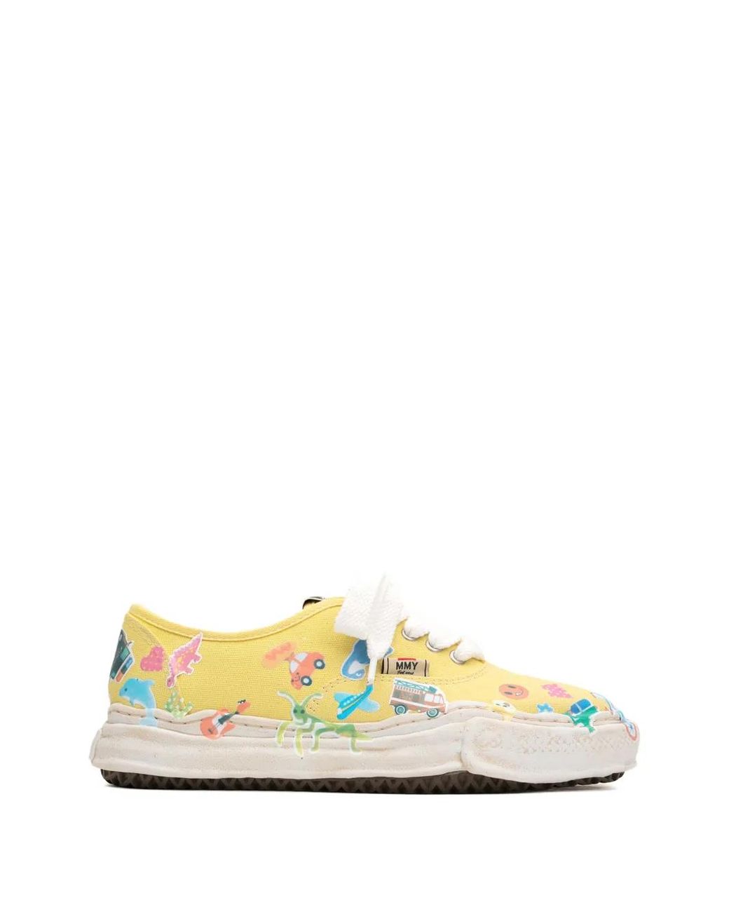 Maison Mihara Yasuhiro Yellow Baker Sticker-Print Low-Top Sneakers