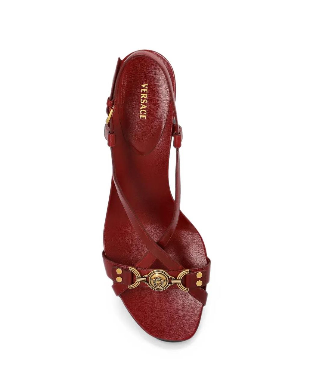Versace Red Sandales Marisa 50 Mm En Cuir