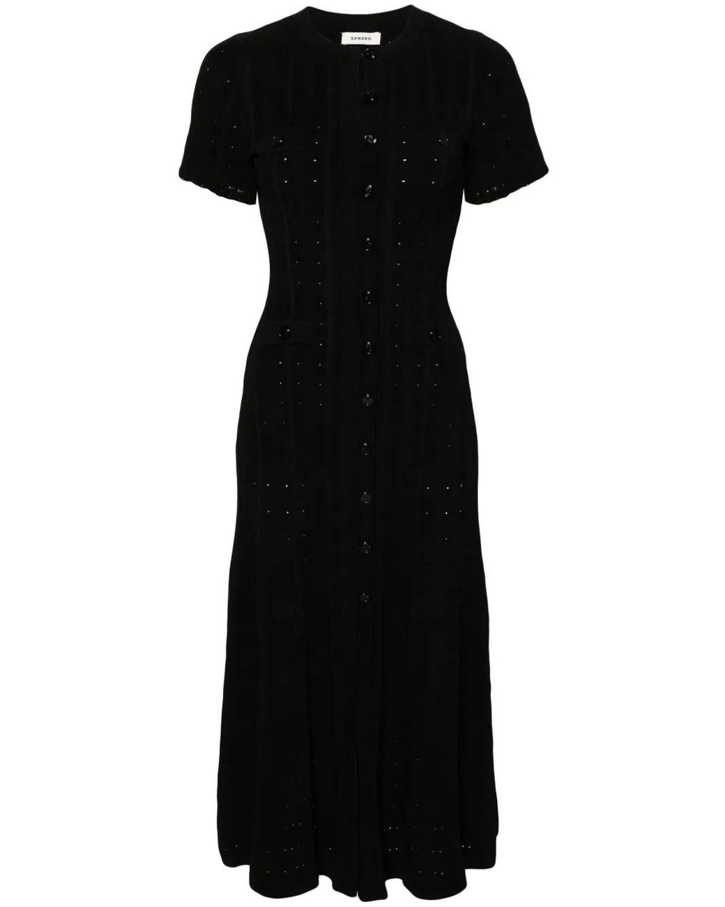 ★SANDRO★ラッフルニットドレス Sandro ニットドレス ブラック | Lyst