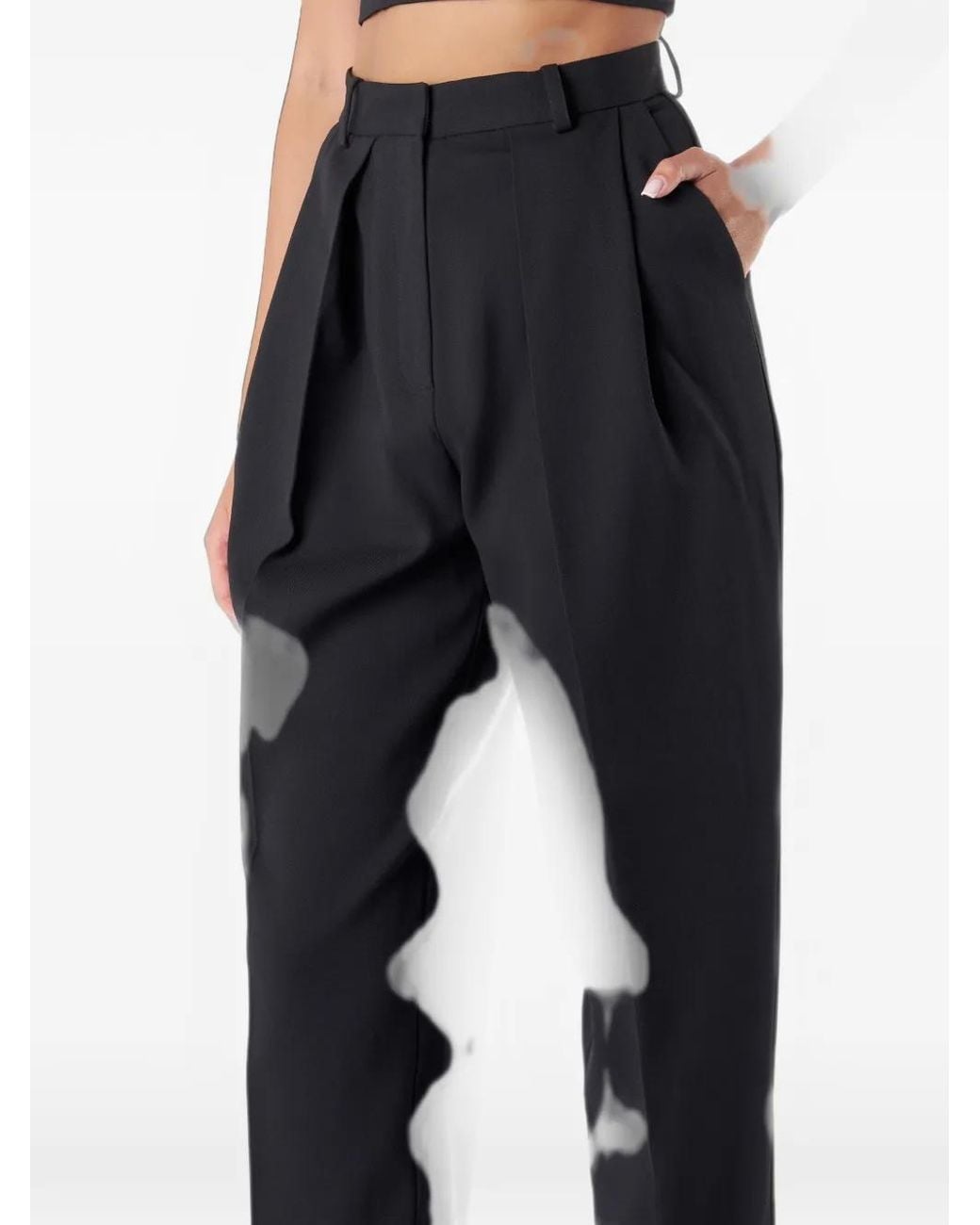 Il Volo Black Pleated Silk Trousers