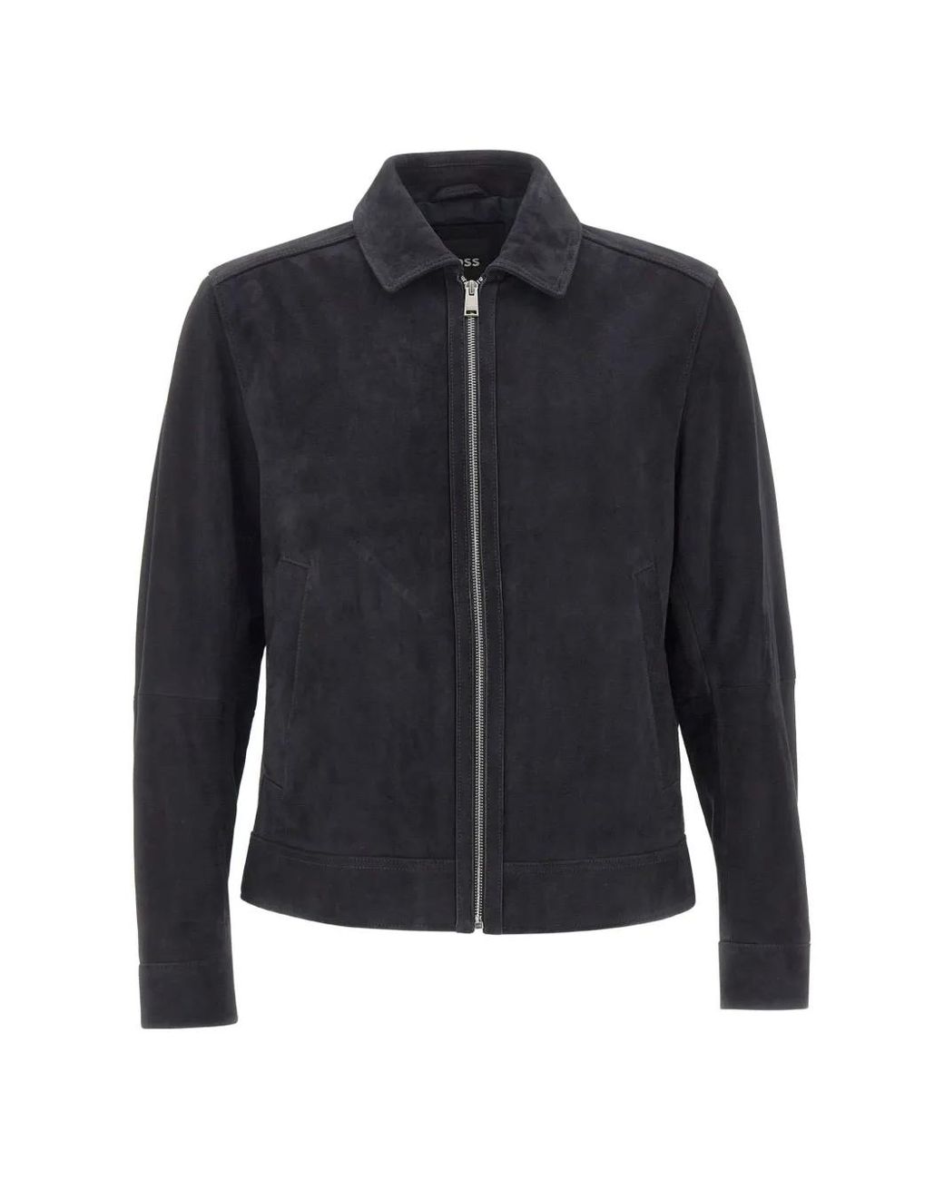 Boss Blue Suede Zip-Up Jacket for men