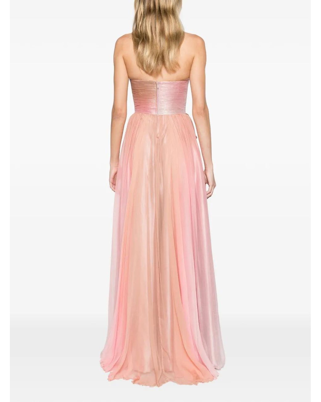 IRIS SERBAN Pink Nur Pleated Draped Gown