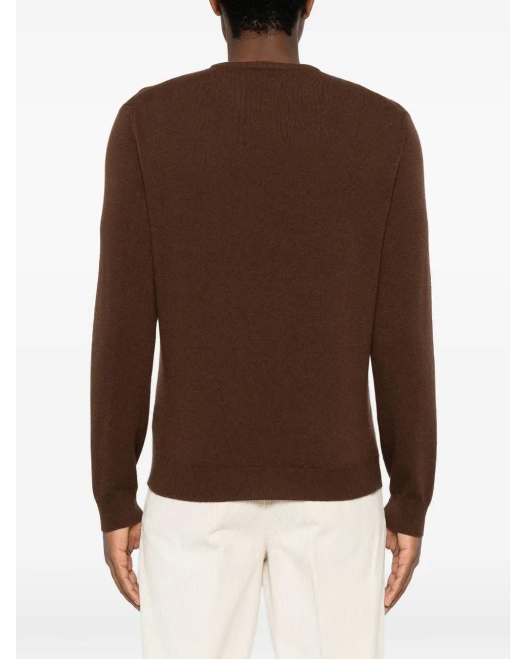 Heritage Brown Crew-Neck Long-Sleeve Sweater for men