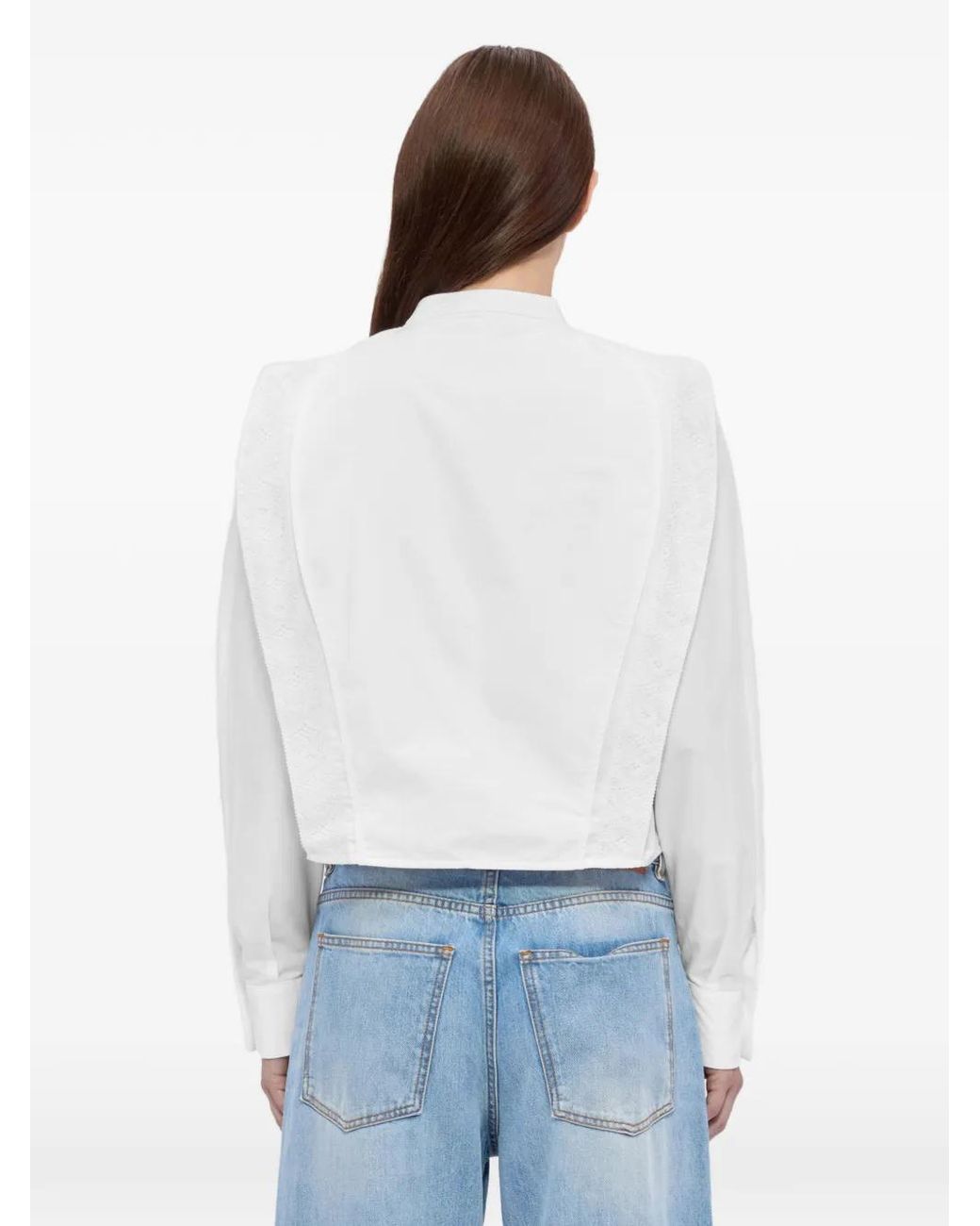 MSGM Overhemd Met Kanten Vlak in het White