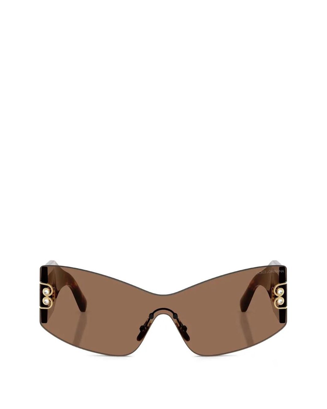 Dolce & Gabbana Brown Havana Embellished Sunglasses