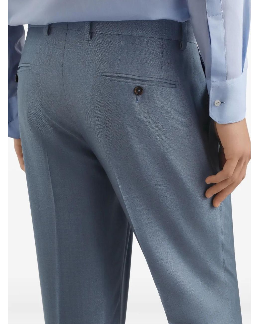 Dolce & Gabbana Blue Single-Breasted Wool And Silk Suit for men