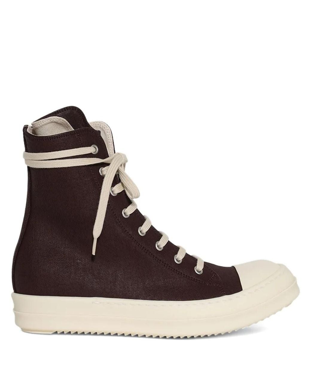Rick Owens Brown 35Mm Denim High-Top Sneakers