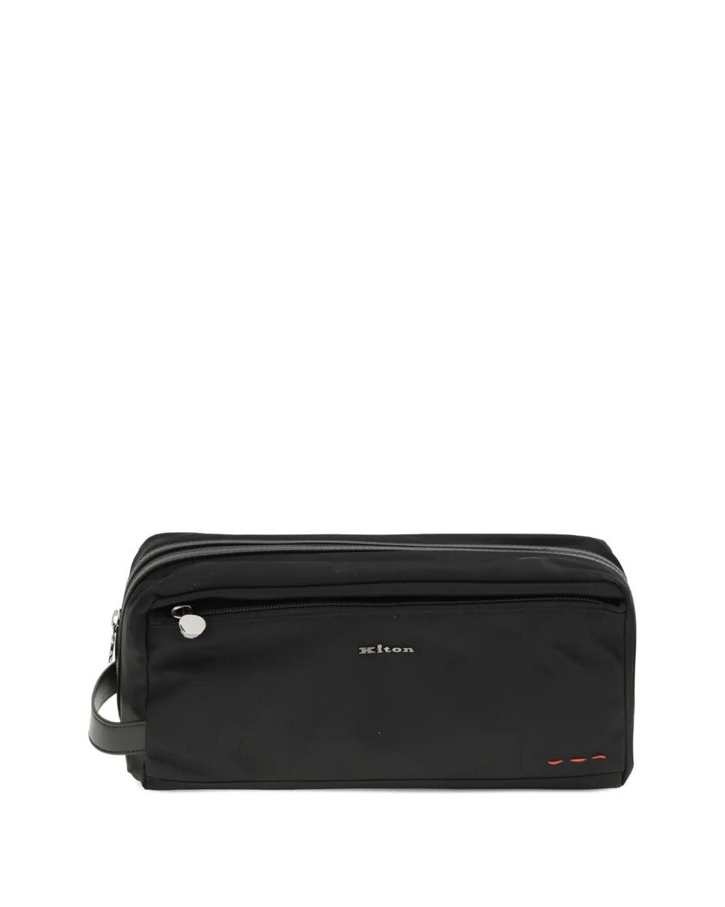 Kiton Black Zip-Fastening Wash Bag for men