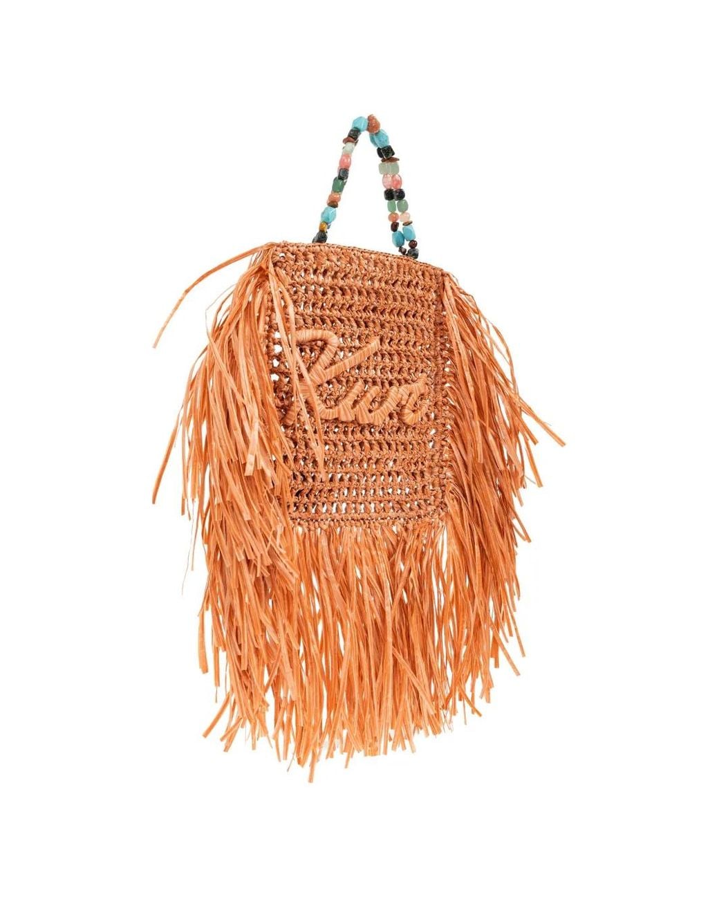 Kurt Geiger Orange Mini Tote Fringe Bag