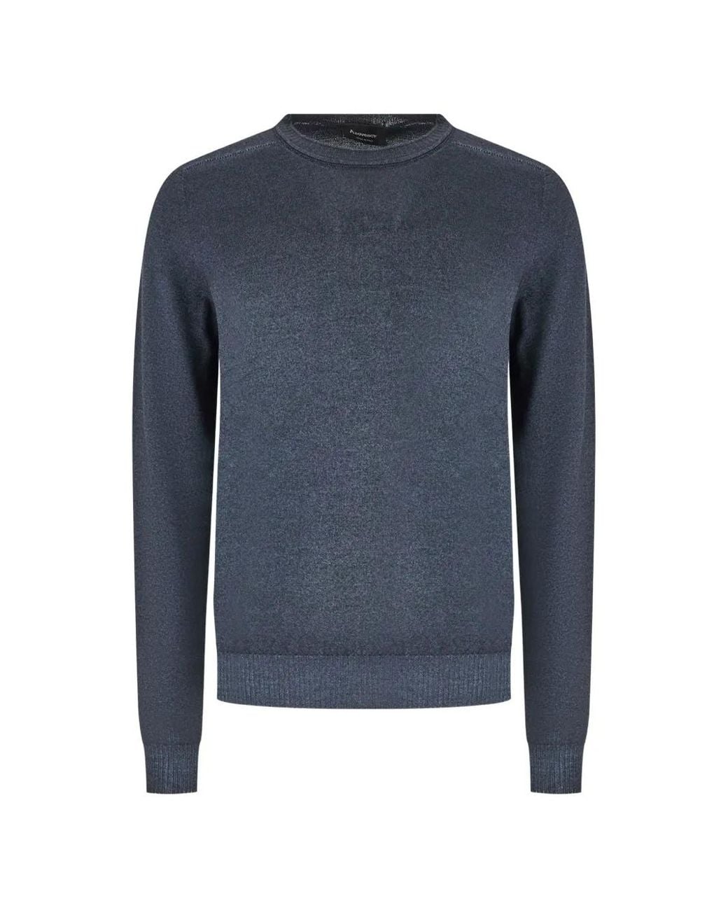 AROVESCIO Blue Crew-Neck Knitted Sweater for men