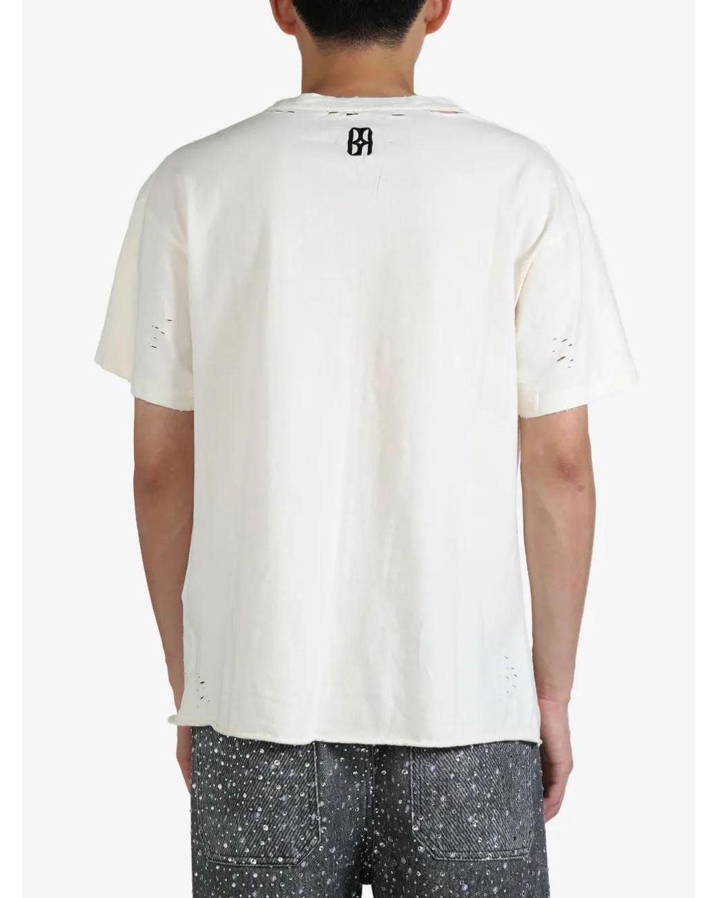 BIRTH OF ROYAL CHILD White Distressed Graphic T-Shirt