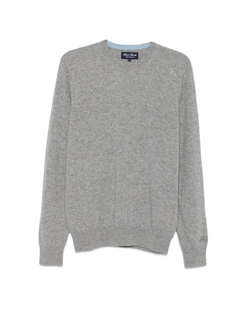 Mc2 Saint Barth Gray Regent Cashmere Round-Neck Sweater for men