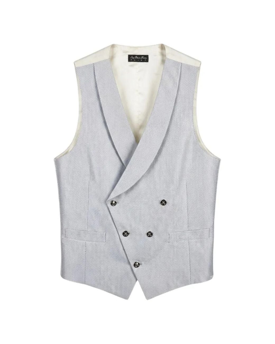 L.b.m. 1911 Gray Double-Breasted Micro-Dot Waistcoat for men