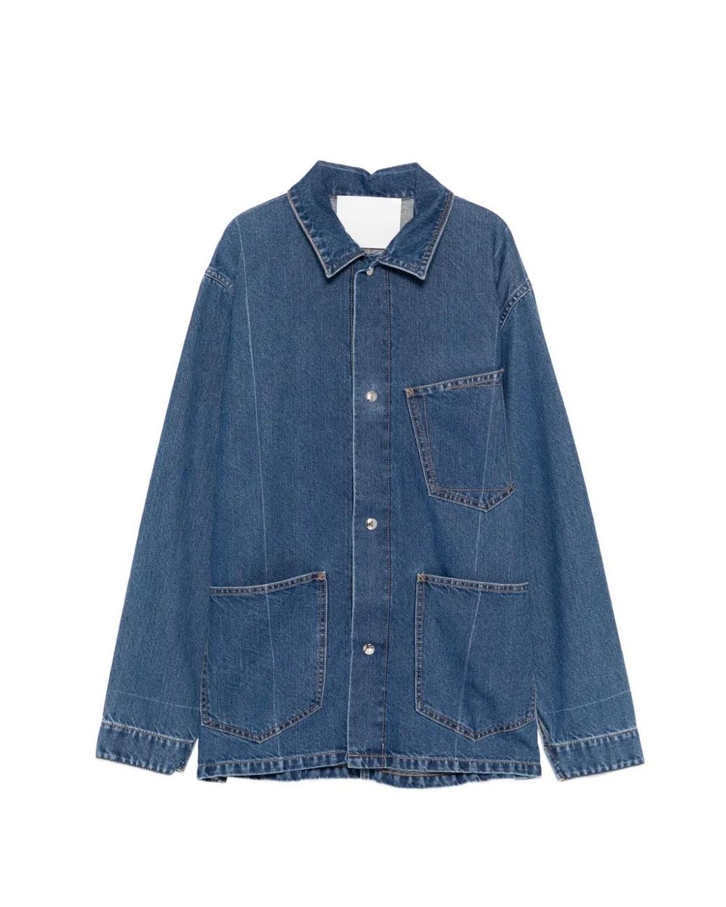 Setchu Blue Exposed-Seam Pockets Jacket