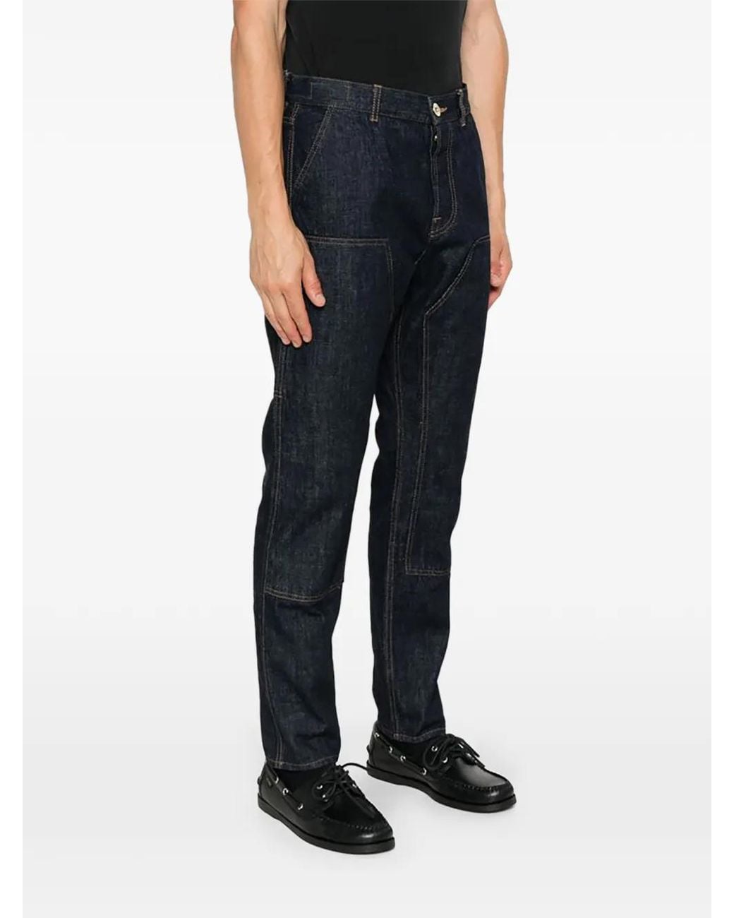 Eleventy Blue Double-Pocket Denim Pants for men
