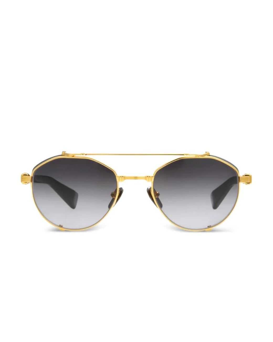 Balmain Metallic Round-Frame Sunglasses