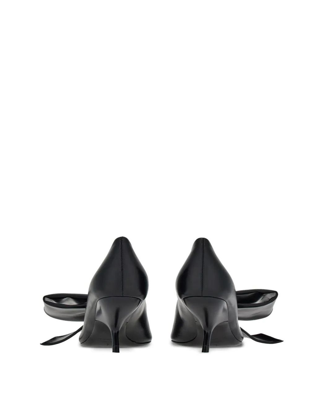 Ferragamo Black Soft Bow Leather Pumps