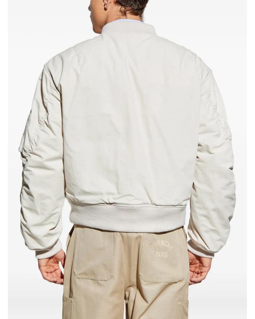 Givenchy White Cotton Bomber Jacket for men