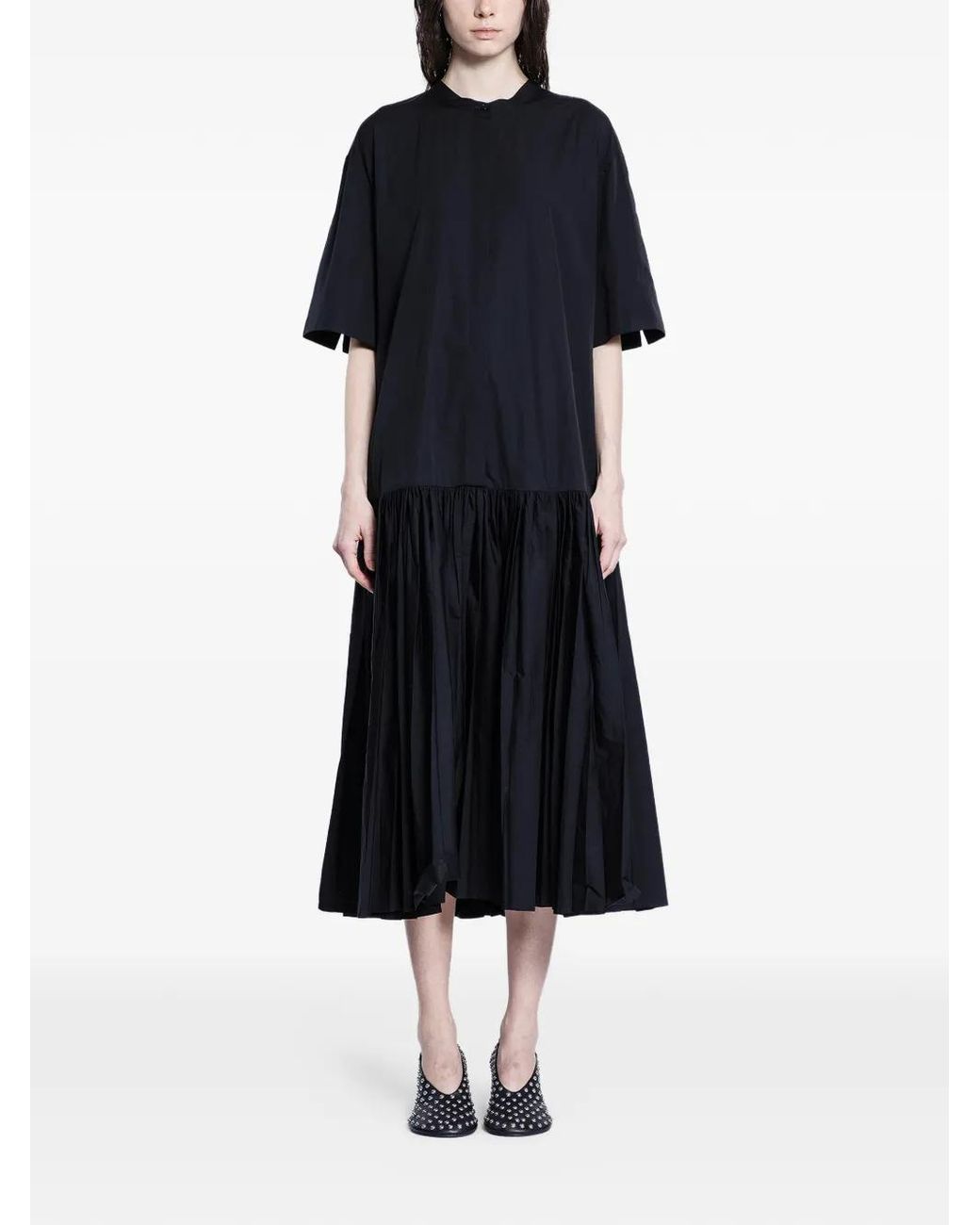 Jil Sander Blue Panelled Midi Dress