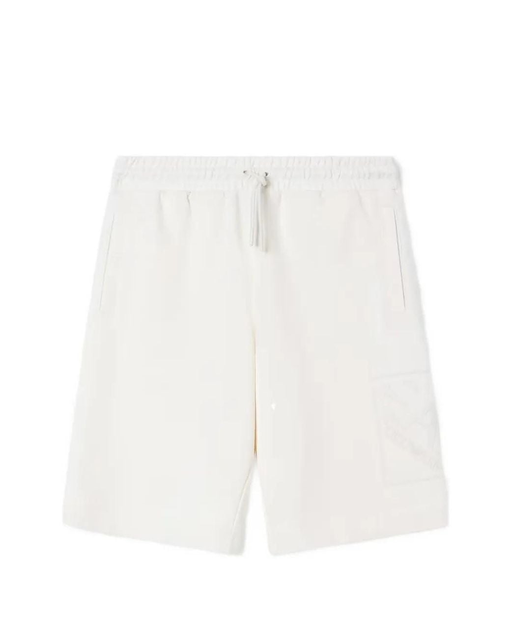 EA7 White Logo-Patch Drawstring Shorts for men