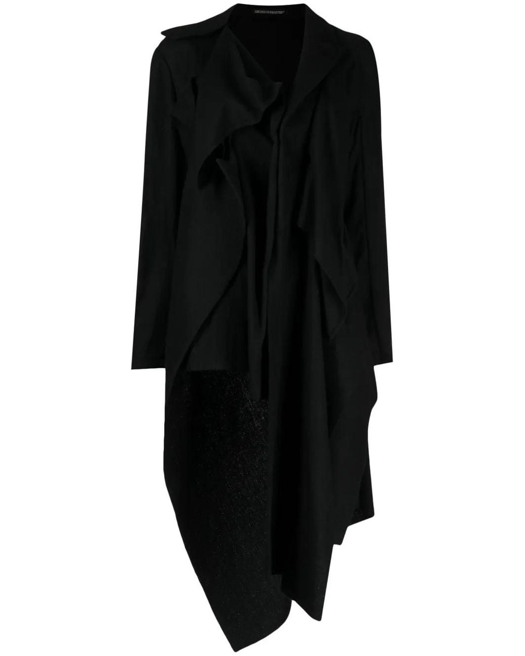 Yohji Yamamoto Black Asymmetric Wool Jacket