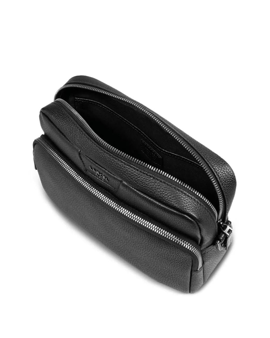Lancel Black Double-Zip Leather Clutch Bag for men