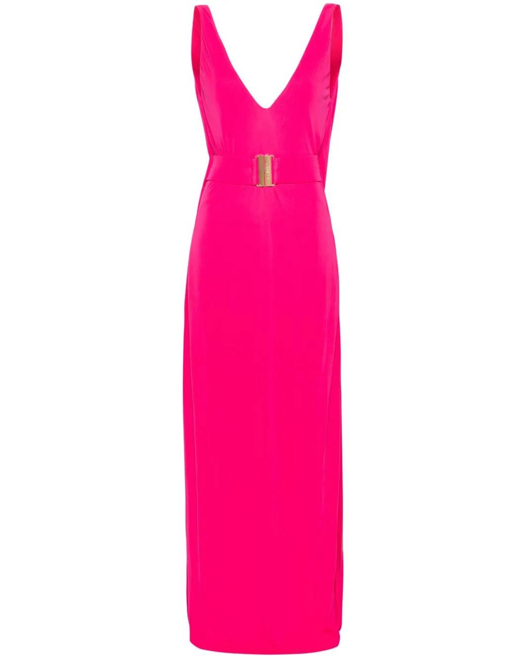 Pinko Pink Cabreo V-Neck Maxi Dress