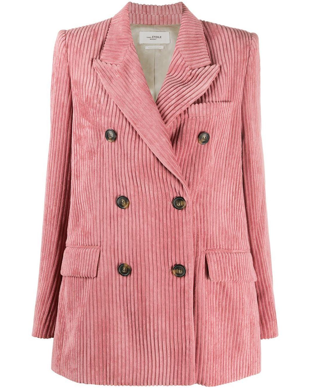Étoile Isabel Marant Corduroy Double Breasted Blazer in Pink - Lyst